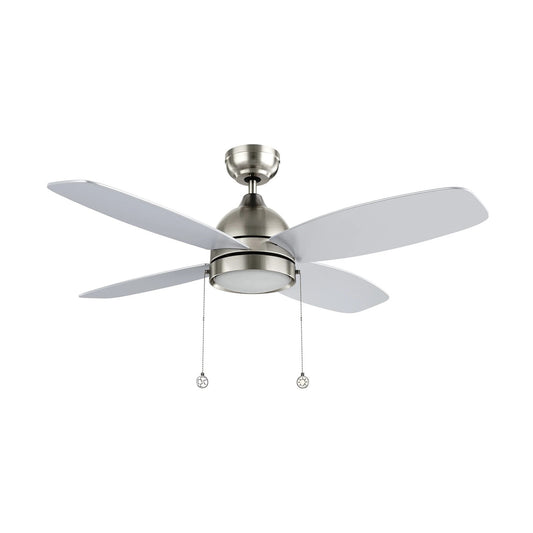 Carro Greenwood 48in 4-Blade Ceiling Fan | Brushed Nickel Plywood Blades and Integrated LED | Living Room & Bedroom | 48 x 48 x | Model CFP484Q5-L11-SJ-1