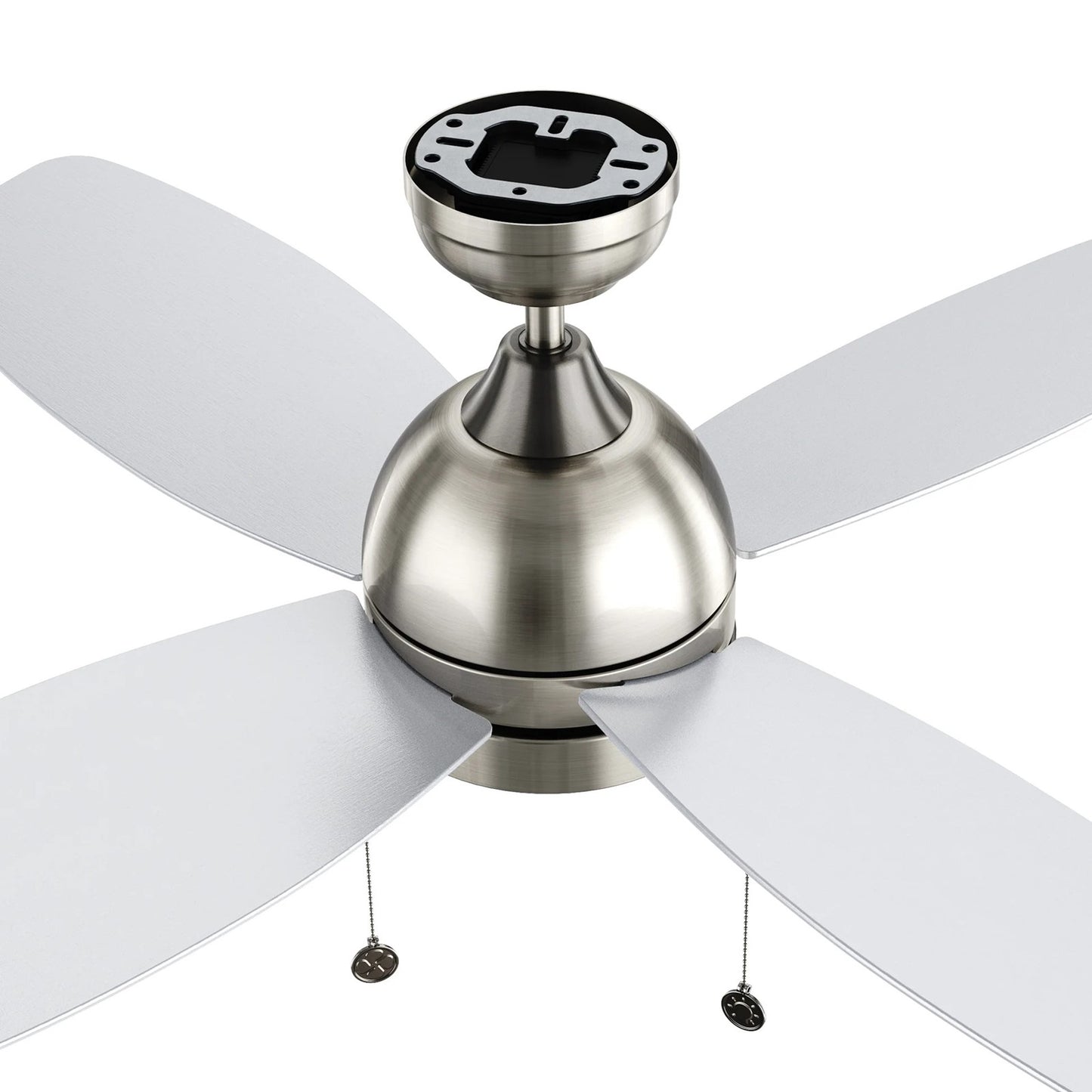 Carro Greenwood 48in 4-Blade Ceiling Fan | Brushed Nickel Plywood Blades and Integrated LED | Living Room & Bedroom | 48 x 48 x | Model CFP484Q5-L11-SJ-1