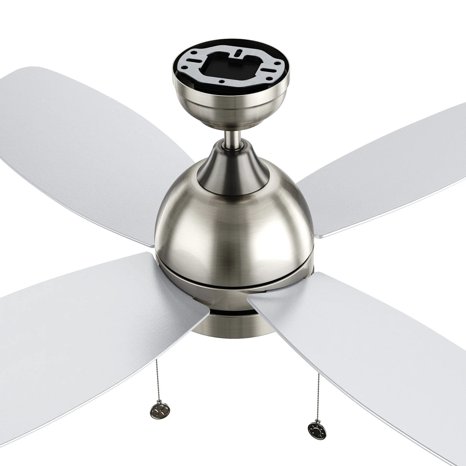 Carro Greenwood 48in 4-Blade Ceiling Fan | Brushed Nickel Plywood Blades and Integrated LED | Living Room & Bedroom | 48 x 48 x | Model CFP484Q5-L11-SJ-1