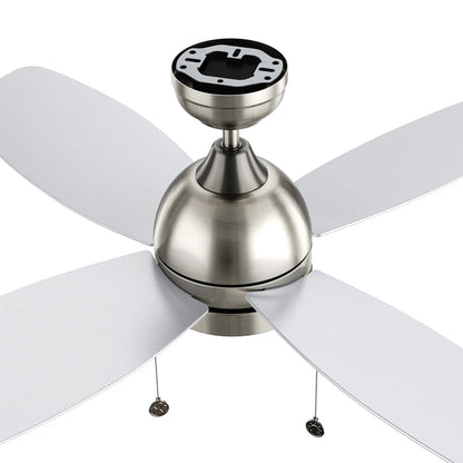 Carro Greenwood 48in 4-Blade Ceiling Fan | Brushed Nickel Plywood Blades and Integrated LED | Living Room & Bedroom | 48 x 48 x | Model CFP484Q5-L11-SJ-1