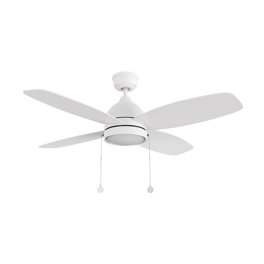 Carro Greenwood 48in 4-Blade Ceiling Fan | White Washed Plywood Blades and Integrated LED | Living Room & Bedroom | 48 x 48 x | Model CFP484Q5-L11-WP-1
