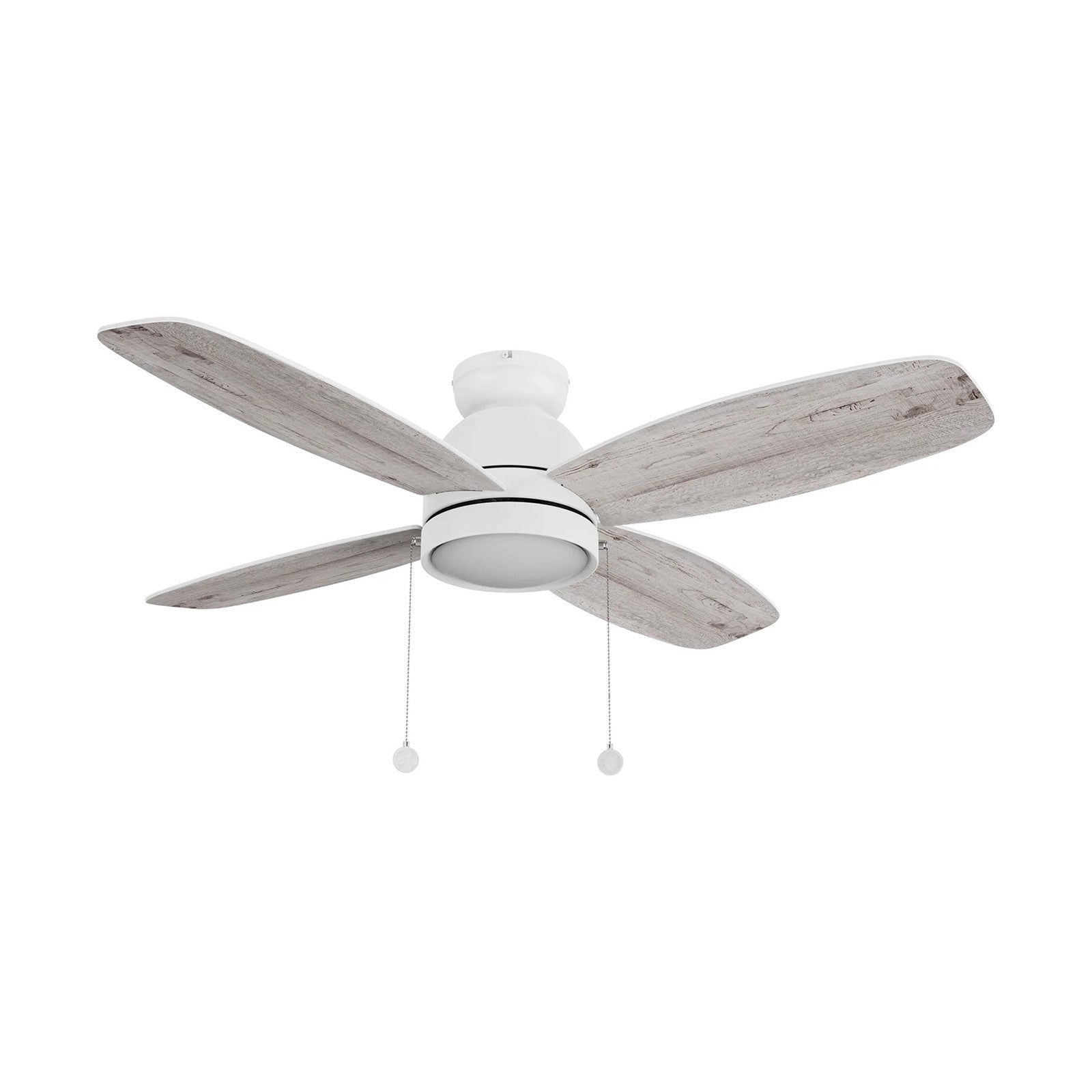 Carro Greenwood 48in 4-Blade Flush Mount Ceiling Fan | White Plywood Blades and Integrated LED | Living Room & Bedroom | 48 x | Model CFP484Q5-L11-WP-1-FM