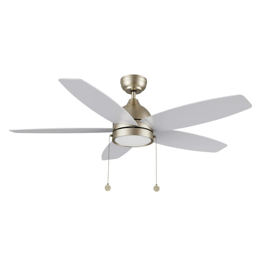 Carro Greenwood 48in 5-Blade Ceiling Fan | Modern Brushed Nickel Plywood Blades and Integrated LED | Living Room & Bedroom | 48 | Model CFP485Q5-L11-SJ-1