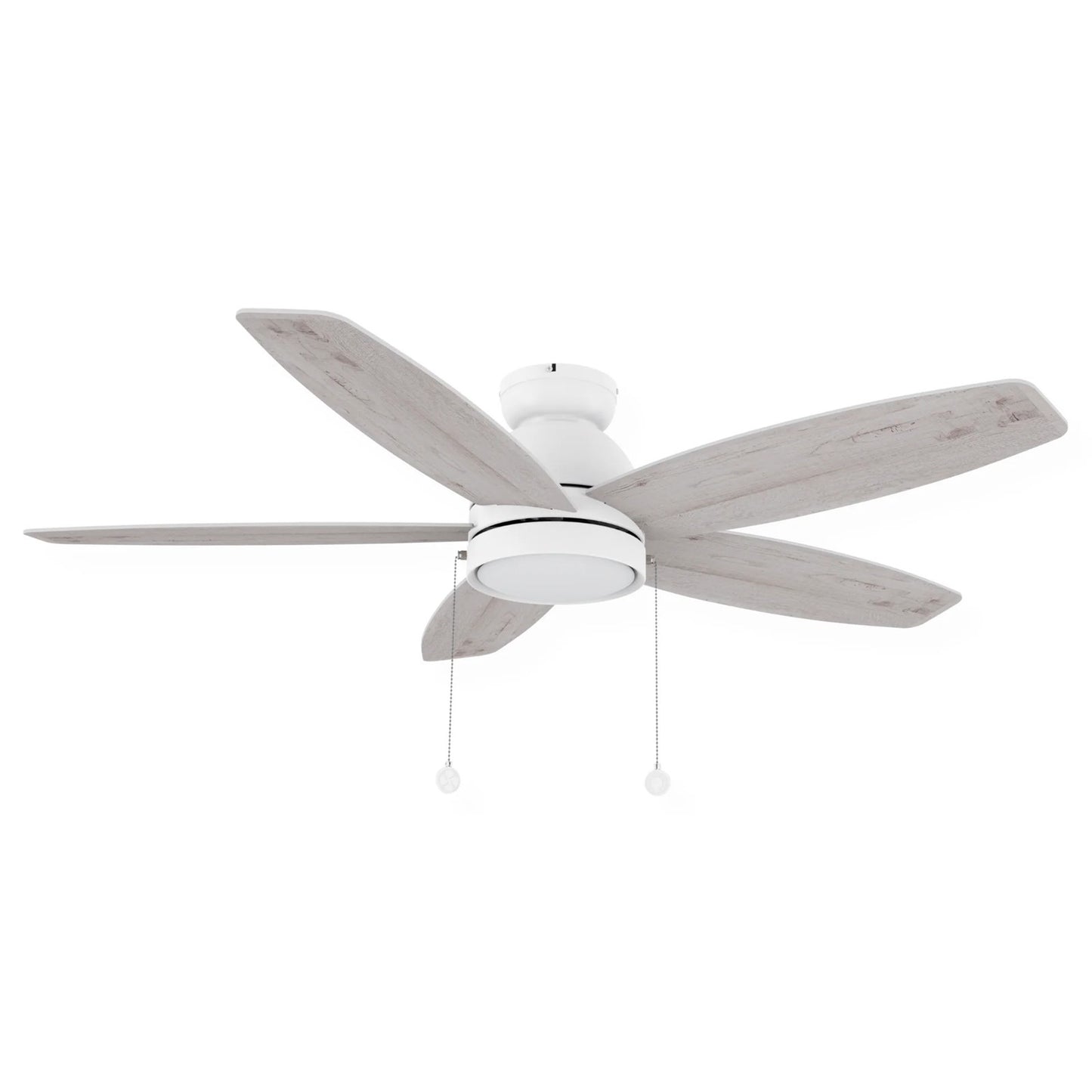 Carro Greenwood 48in 5-Blade Flush Ceiling Fan | Modern White Plywood Blades and Integrated 3500K LED | Living Room & Bedroom | Model CFP485Q5-L11-WP-1-FM