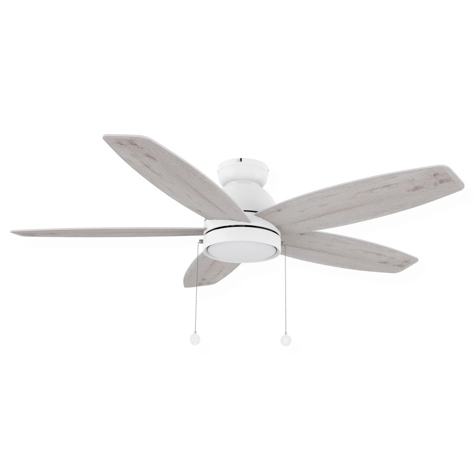 Carro Greenwood 48in 5-Blade Flush Ceiling Fan | Modern White Plywood Blades and Integrated 3500K LED | Living Room & Bedroom | Model CFP485Q5-L11-WP-1-FM