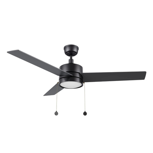 Carro Ascott 52in 3-Blade Ceiling Fan | Modern Black Plywood Blades and Integrated 3500K LED | Living Room & Bedroom | 52 x 52 x | Model CFP523E5-L12-B2-1
