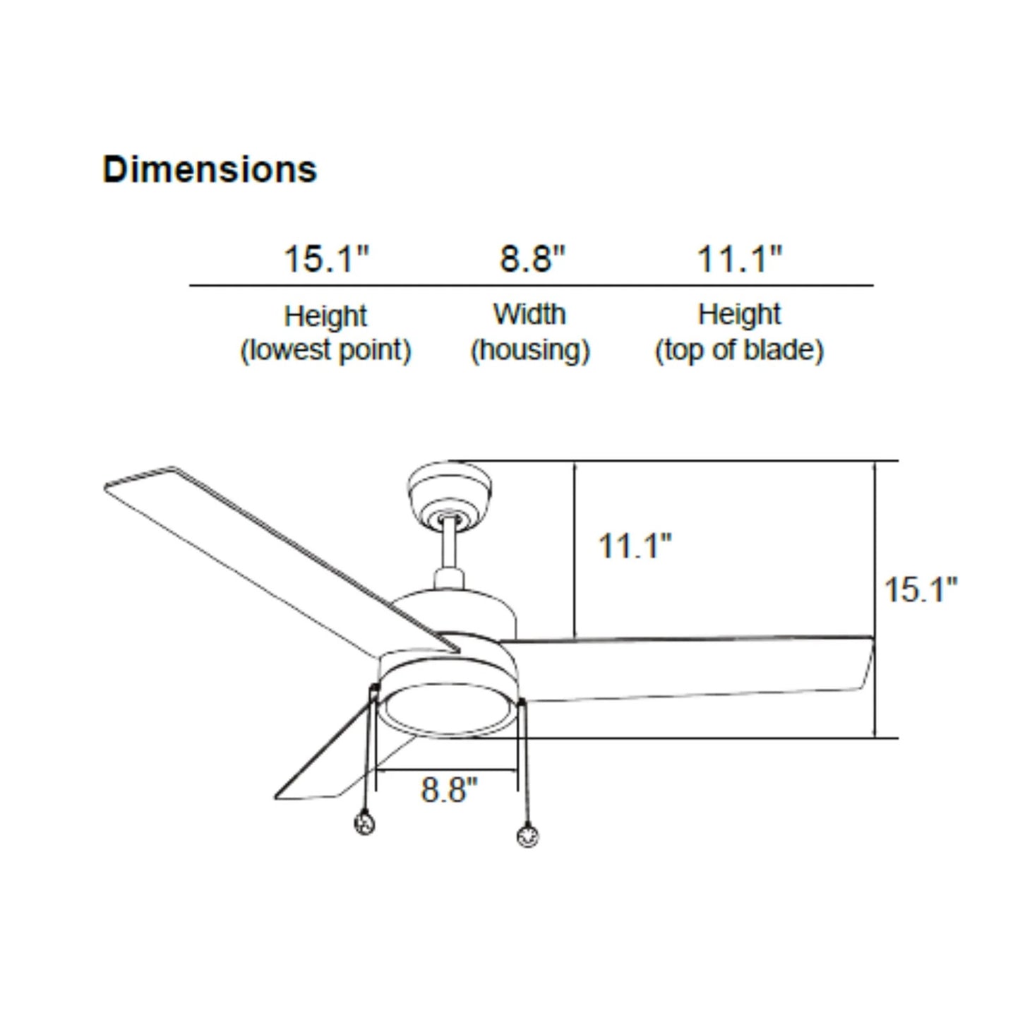 Carro Ascott 52in 3-Blade Ceiling Fan | Modern Black Plywood Blades and Integrated 3500K LED | Living Room & Bedroom | 52 x 52 x | Model CFP523E5-L12-B2-1