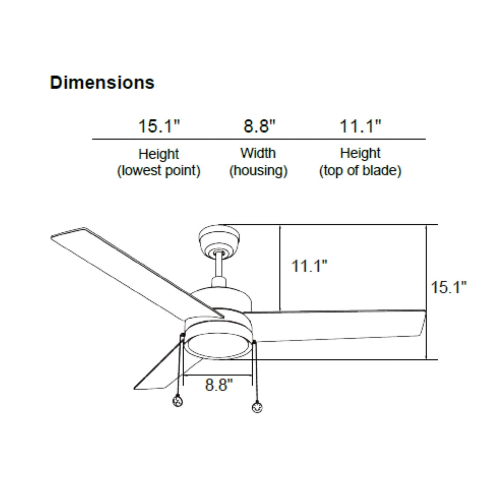 Carro Ascott 52in 3-Blade Ceiling Fan | Modern Black Plywood Blades and Integrated 3500K LED | Living Room & Bedroom | 52 x 52 x | Model CFP523E5-L12-B2-1