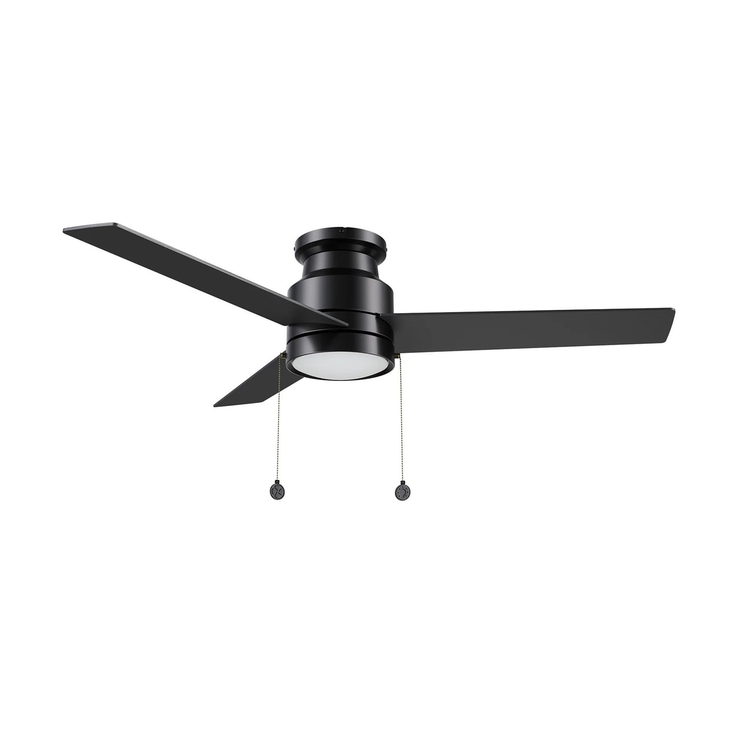 Carro Ascott 52in 3-Blade Flush Ceiling Fan | Modern Black Plywood Blades and Integrated 3500K LED | Living Room & Bedroom | Model CFP523E5-L12-B2-1-FM