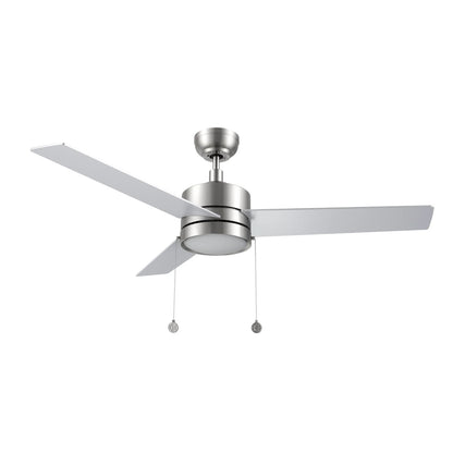 Carro Ascott 52in 3-Blade Ceiling Fan | Brushed Nickel Plywood Blades | Living Room & Bedroom | 52 x 52 x 15 in | Model CFP523E5-L12-SJ-1