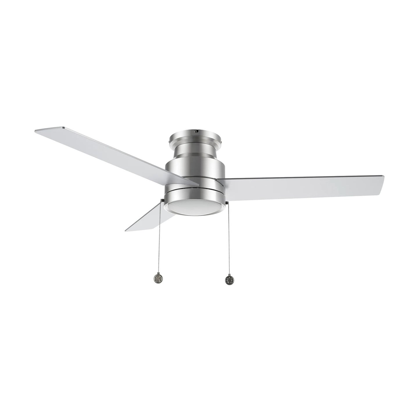 Carro Ascott 52in 3-Blade Flush Mount Ceiling Fan | Brushed Nickel Plywood Blades | Living Room & Bedroom | 52 x 52 x 11 in | Model CFP523E5-L12-SJ-1-FM