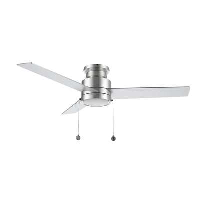 Carro Ascott 52in 3-Blade Flush Mount Ceiling Fan | Brushed Nickel Plywood Blades | Living Room & Bedroom | 52 x 52 x 11 in | Model CFP523E5-L12-SJ-1-FM