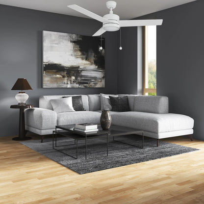 Carro Ascott 52in 3-Blade Ceiling Fan | White Plywood Blades | Living Room & Bedroom | 52 x 52 x 15 in | Model CFP523E5-L12-W1-1