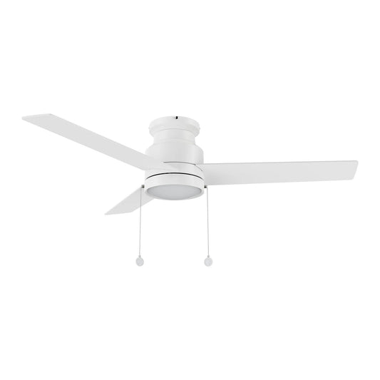 Carro Ascott 52in 3-Blade Flush Mount Ceiling Fan | White Plywood Blades | Living Room & Bedroom | 52 x 52 x 11 in | Model CFP523E5-L12-W1-1-FM