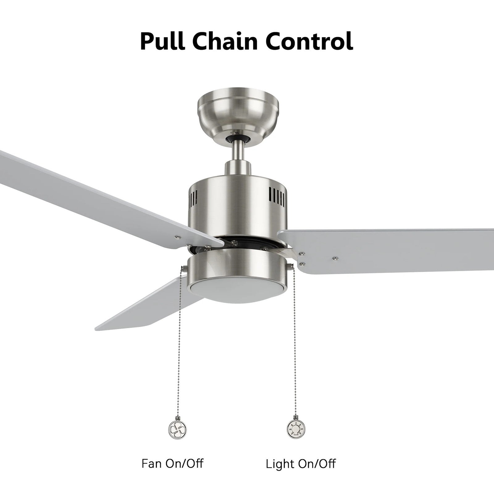 Carro Apex 52in 3-Blade Ceiling Fan | Modern Brushed Nickel Plywood and Integrated LED | Living Room & Bedroom | 14.2 x 52 x 52 | Model CFP523E5-L21-SJ-1