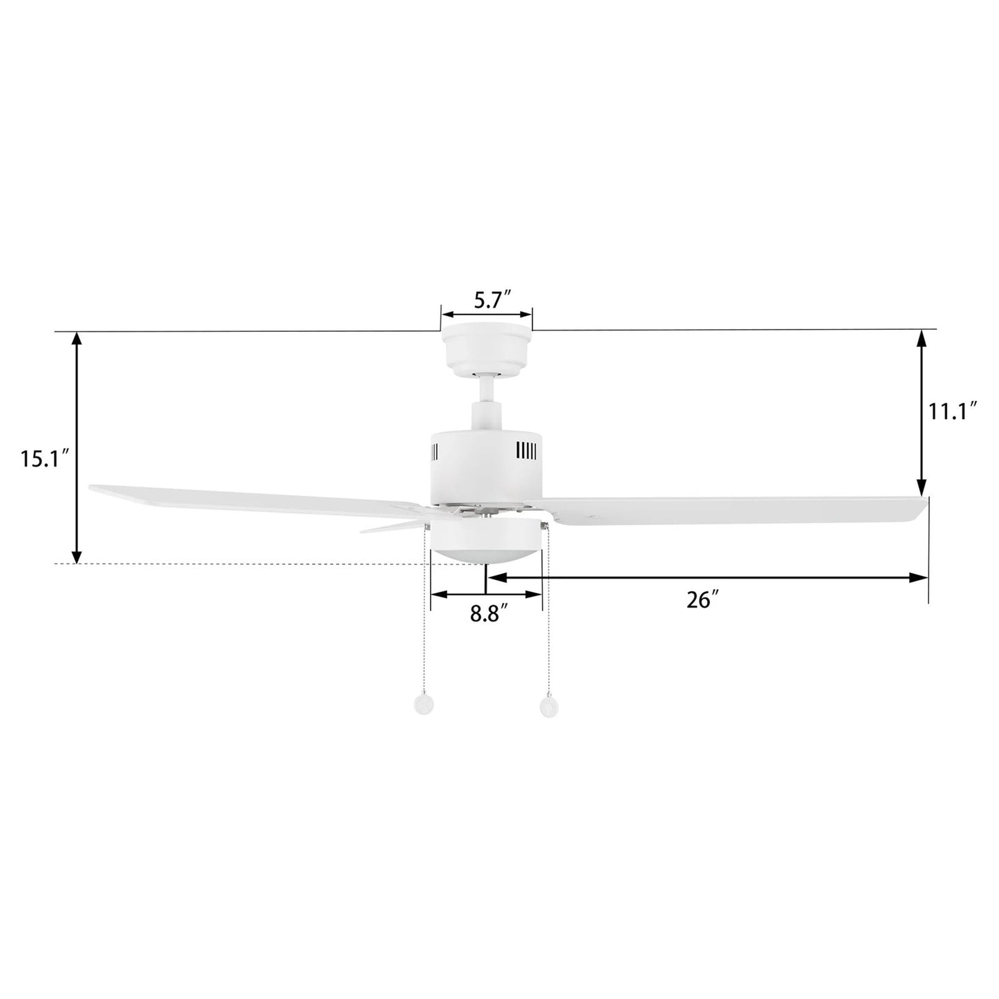 Carro Apex 52in 3-Blade Ceiling Fan | Modern White Plywood and Integrated LED | Living Room & Bedroom | 14.2 x 52 x 52 in | Model CFP523E5-L21-W1-1