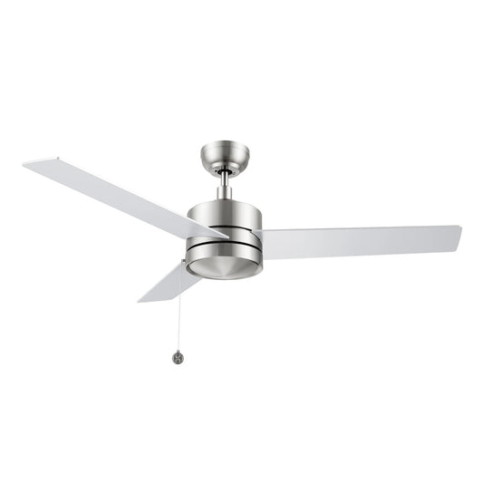 Carro Ascott 52in 3-Blade Ceiling Fan | Modern Brushed Nickel Plywood Blades | Indoor Living Room & Bedroom | 52 x 52 x 15.1 in | Model CFP523E5-N10-SJ-1