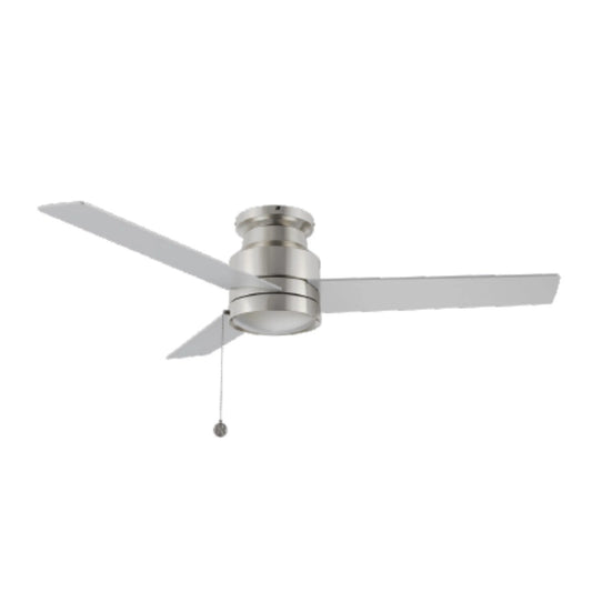 Carro Ascott 52in 3-Blade Flush Mount Ceiling Fan | Modern Brushed Nickel Plywood Blades | Indoor Living Room & Bedroom | 52 | Model CFP523E5-N10-SJ-1-FM