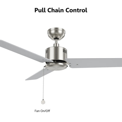 Carro Apex 52in 3-Blade Ceiling Fan | Brushed Nickel Plywood Blades and Brushed Nickel Finish | Living Room & Bedroom | 52 x 52 | Model CFP523E5-N20-SJ-1