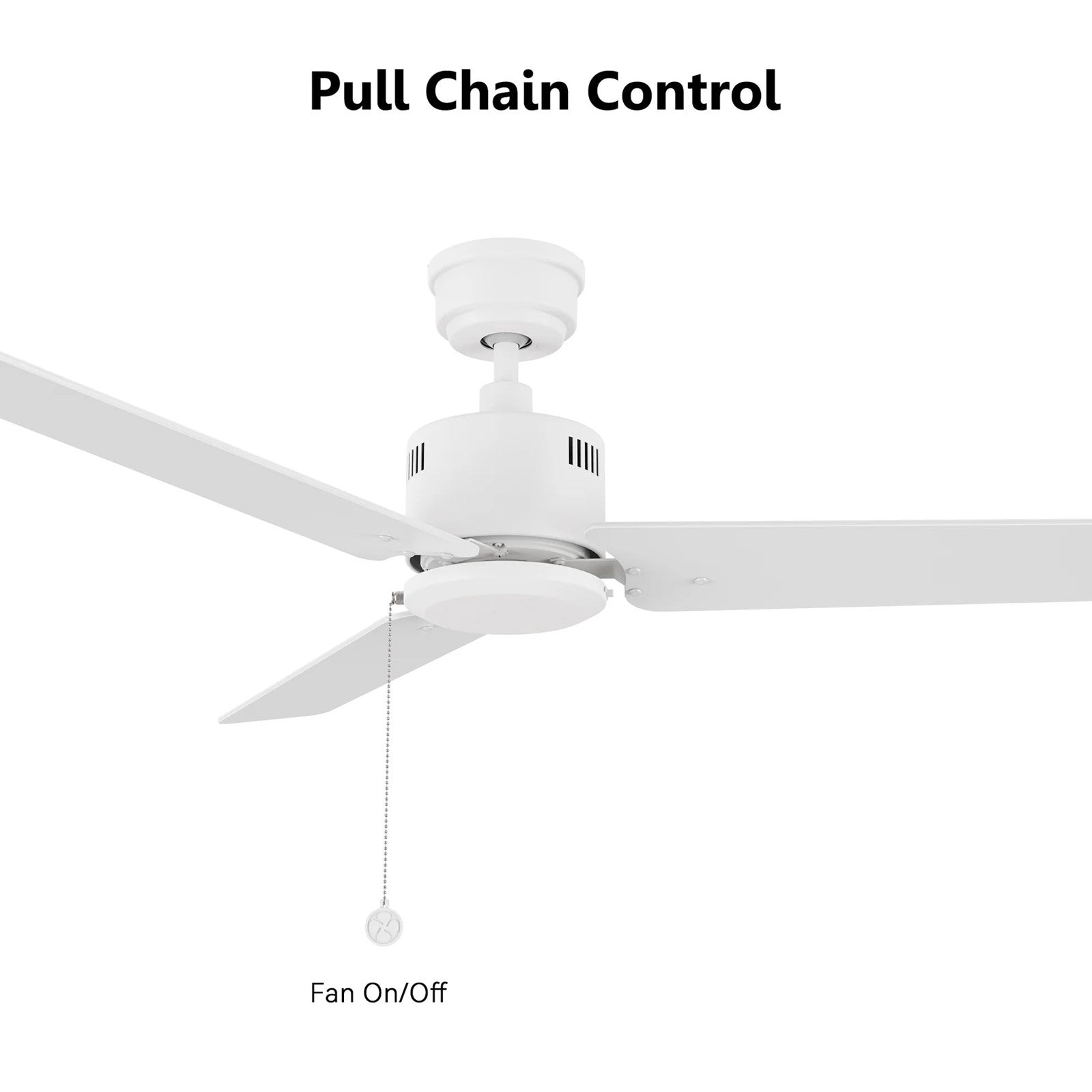 Carro Apex 52in 3-Blade Ceiling Fan | White Plywood Blades and White Finish | Living Room & Bedroom | 52 x 52 x 12.7 in | Model CFP523E5-N20-W1-1