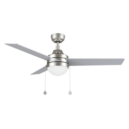 Carro Malta 52in 3-Blade Ceiling Fan | Brushed Nickel Plywood Blades and Integrated 3500K LED | Living Room & Bedroom | 52 x 52 | Model CFP523E6-L12-SJ-1