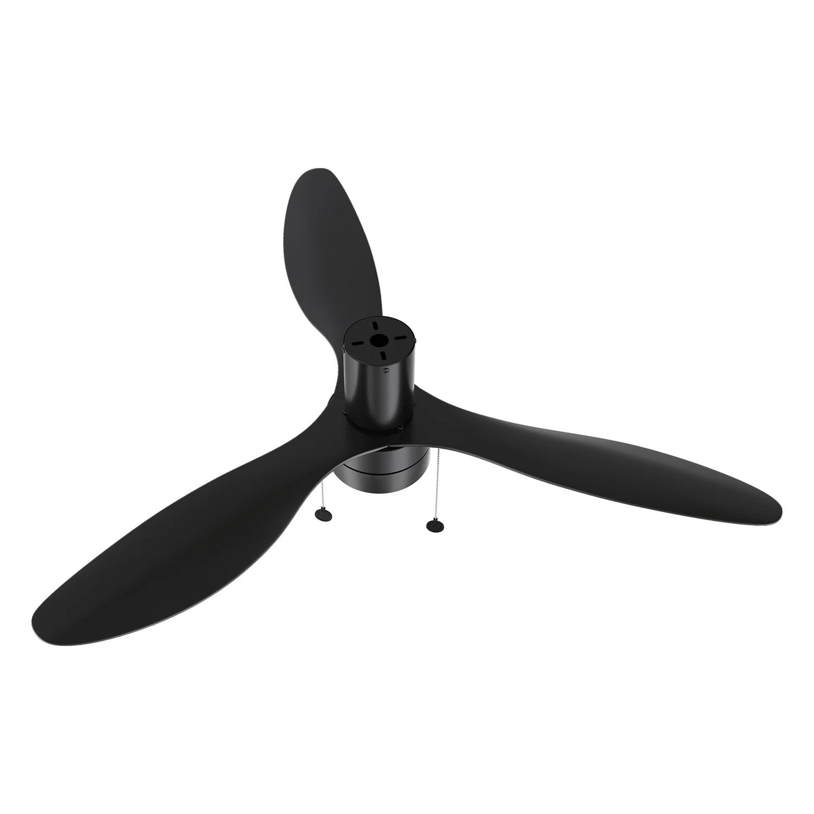 Carro Haven 52in 3-Blade LED Flush Mount Ceiling Fan | Black ABS Blades and Integrated 3500K LED | Large Living Room & Family | Model CFP523N4-L11-B2-1-FM