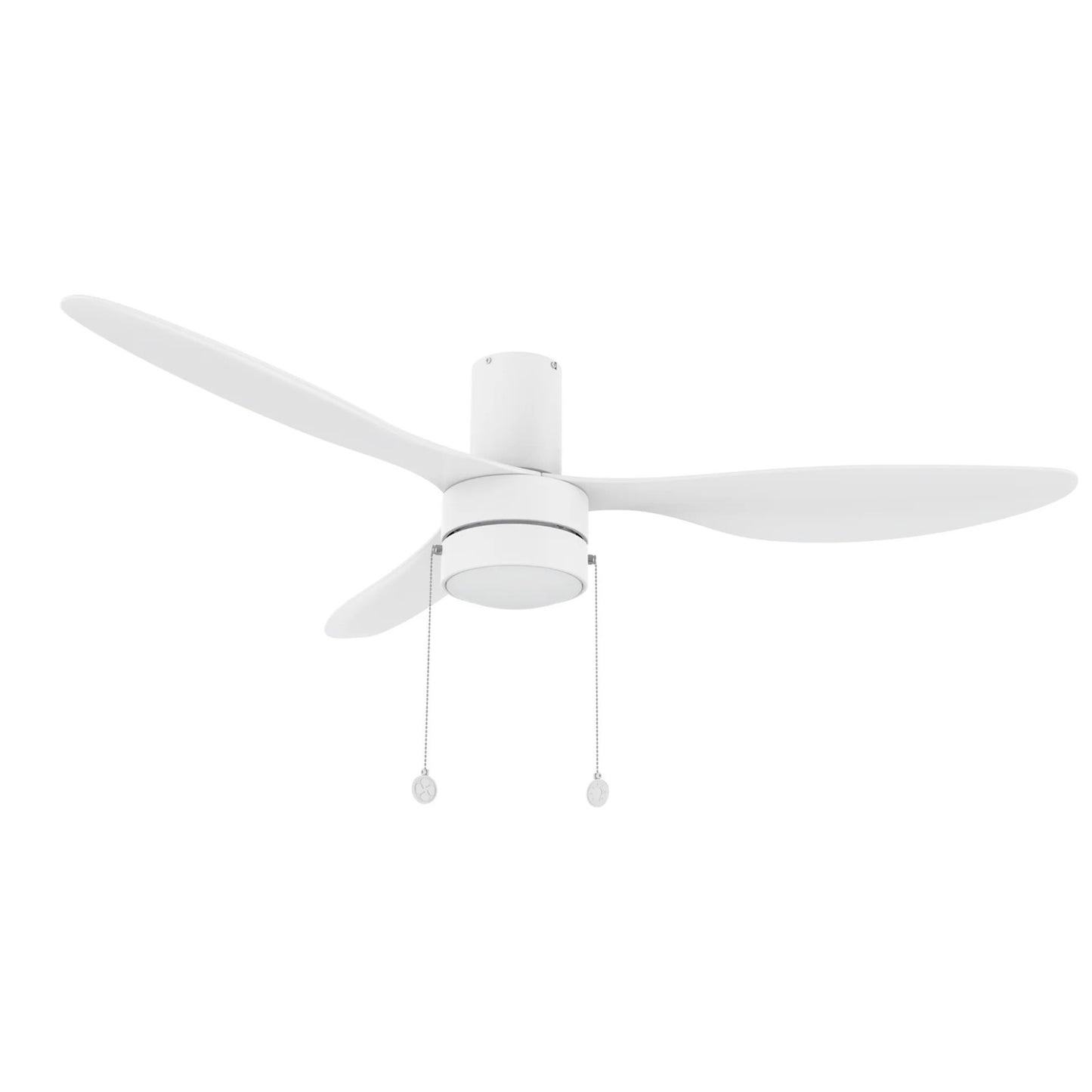 Carro Haven 52in 3-Blade LED Flush Mount Ceiling Fan | White ABS Blades and Integrated 3500K LED | Large Living Room & Family | Model CFP523N4-L11-W1-1-FM