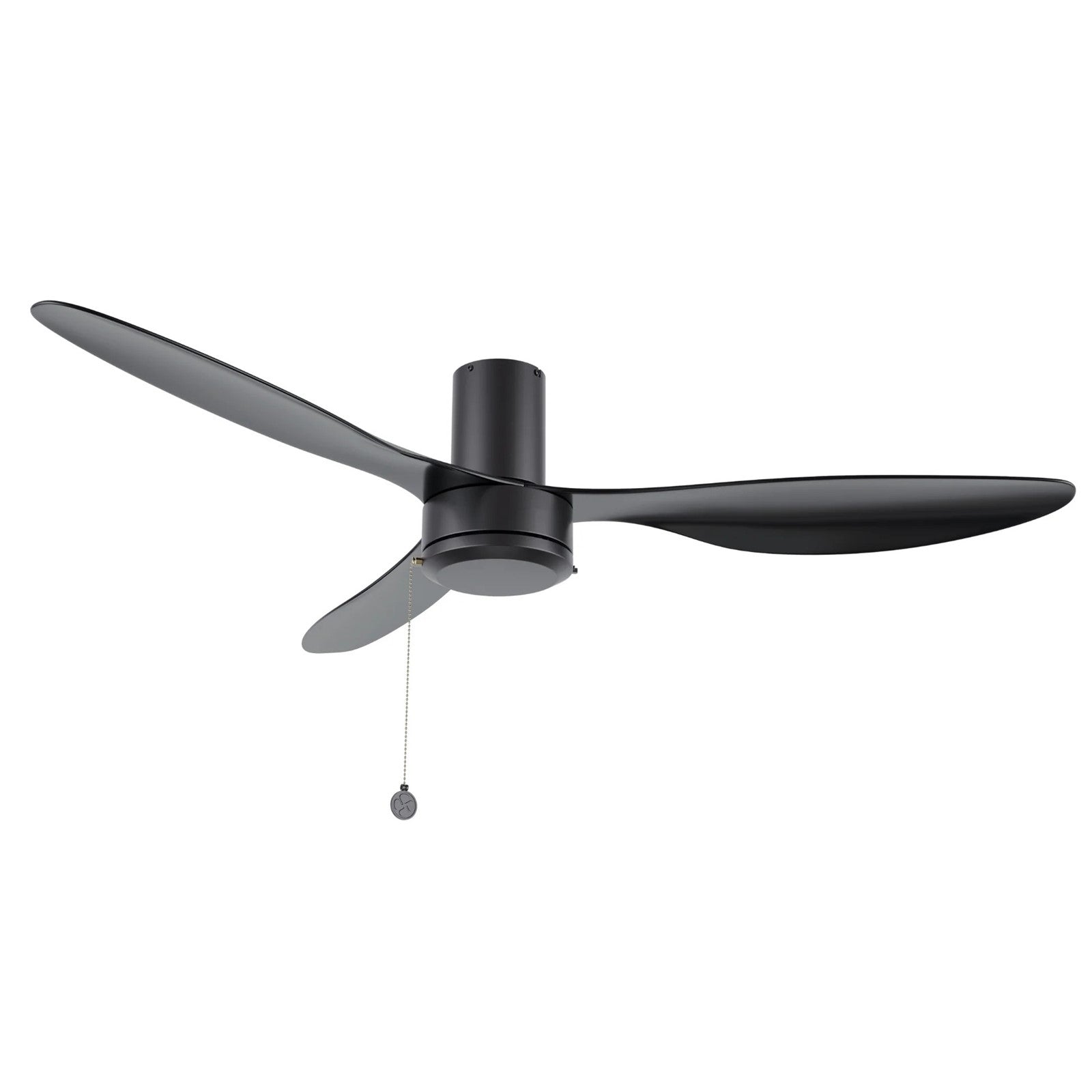 Carro Haven 52in Flush Mount Ceiling Fan | Black ABS Blades and Pull Chain | Living Room & Bedroom | 52 x 52 x 10 in | Model CFP523N4-N10-B2-1-FM