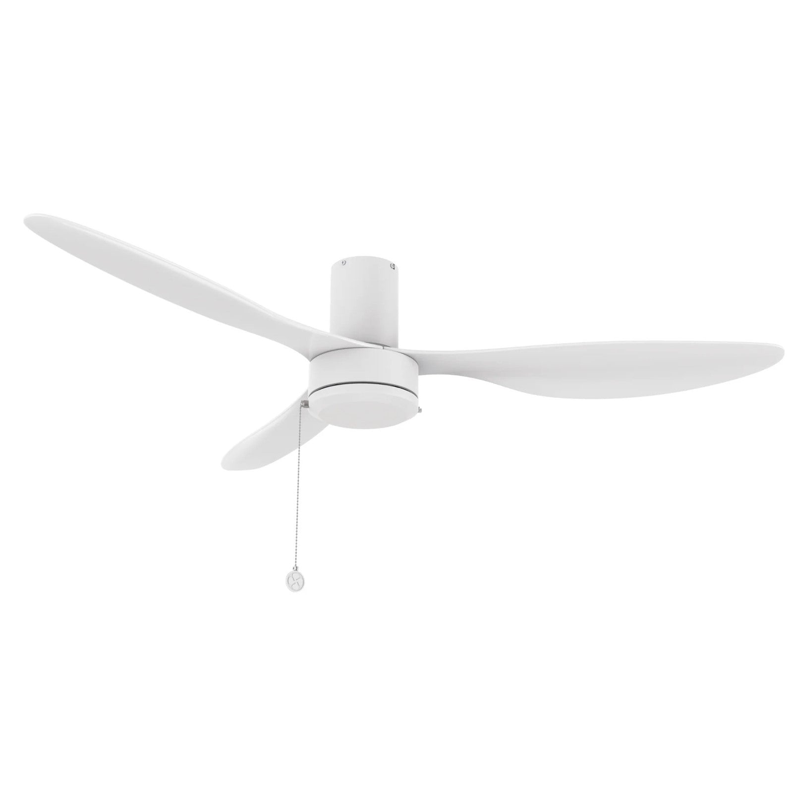 Carro Haven 52in Flush Mount Ceiling Fan | White ABS Blades and Pull Chain | Living Room & Bedroom | 52 x 52 x 10 in | Model CFP523N4-N10-W1-1-FM