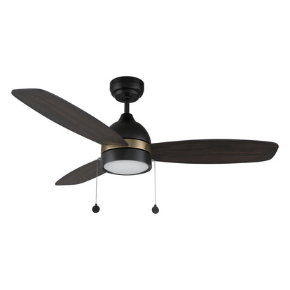 Carro Greenwood 52in 3-Blade Ceiling Fan with Light | Black Gold Barnwood Plywood Blades | Living Room & Bedroom | 52 x 52 x | Model CFP523Q5-L12-BG-1A