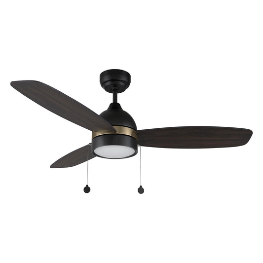 Carro Greenwood 52in 3-Blade Ceiling Fan with Light | Black Gold Barnwood Plywood Blades | Living Room & Bedroom | 52 x 52 x | Model CFP523Q5-L12-BG-1A