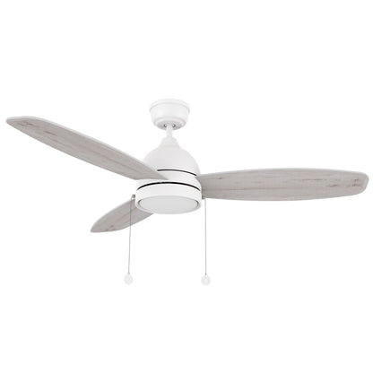 Carro Greenwood 52in 3-Blade Ceiling Fan | Soft Modern White and Plywood | Living Room & Bedroom | 52 x 52 x 15.6 in | Model CFP523Q5-L12-WP-1