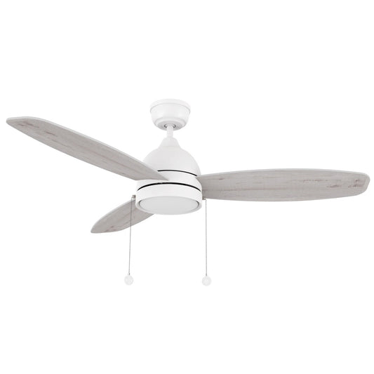 Carro Greenwood 52in 3-Blade Ceiling Fan | Soft Modern White and Plywood | Living Room & Bedroom | 52 x 52 x 15.6 in | Model CFP523Q5-L12-WP-1
