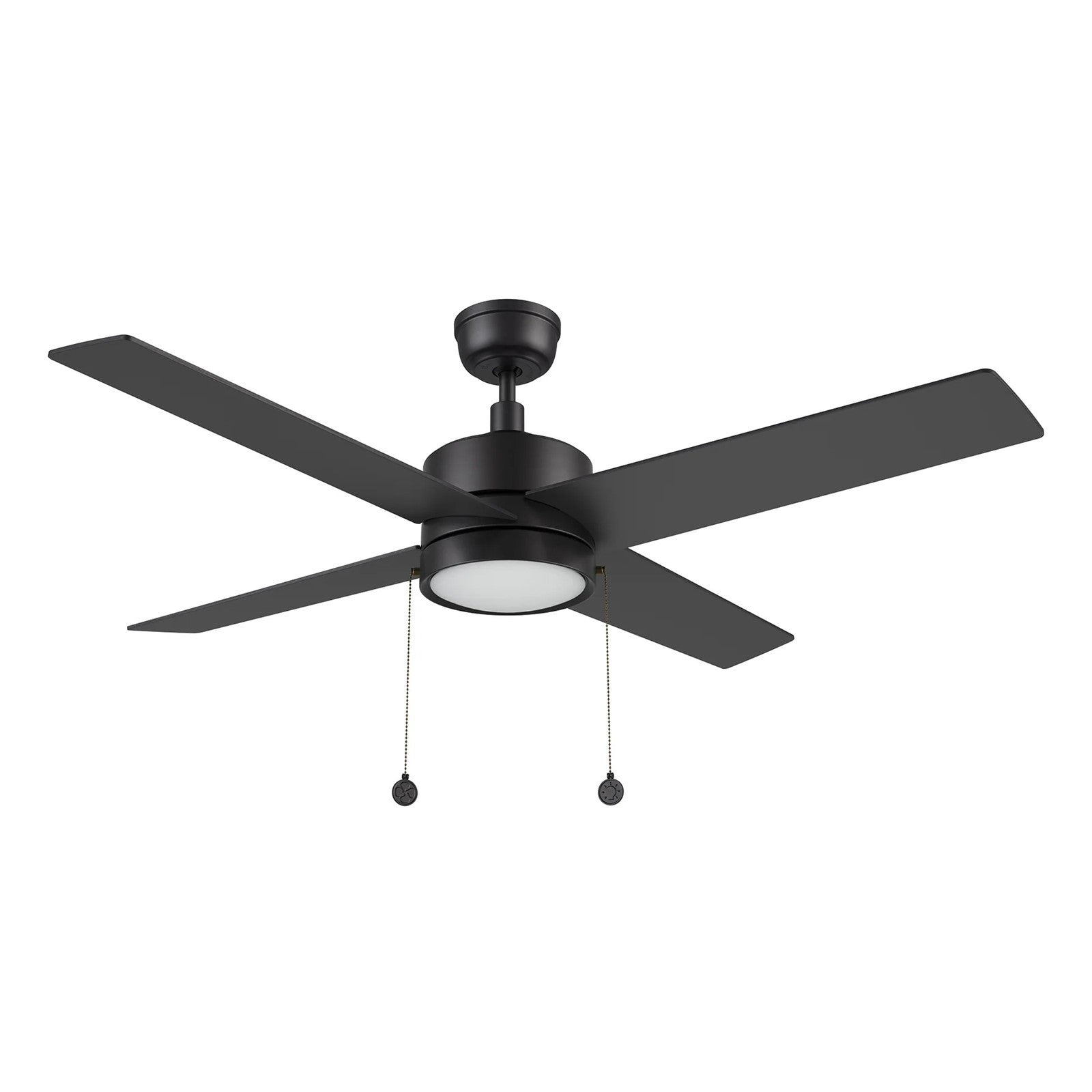 Carro Ascott 52in 4-Blade Ceiling Fan | Modern Black and Plywood | Living Room & Bedroom | 52 x 52 x 15.1 in | Model CFP524E5-L12-B2-1