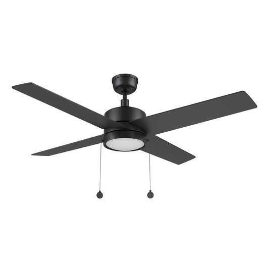 Carro Ascott 52in 4-Blade Ceiling Fan | Modern Black and Plywood | Living Room & Bedroom | 52 x 52 x 15.1 in | Model CFP524E5-L12-B2-1