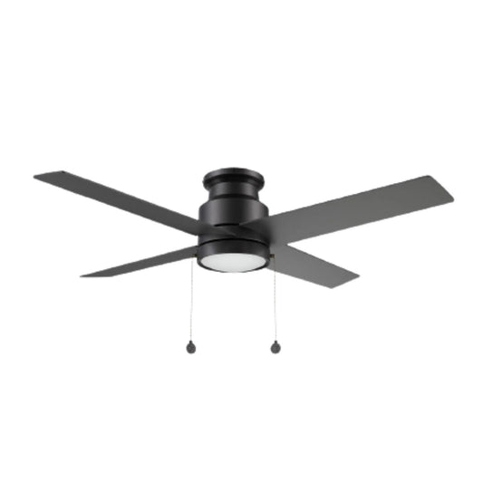Carro Ascott 52in Flush Mount Ceiling Fan | Black Plywood Blades and Integrated LED | Living Room & Bedroom | 52 x 52 x 11.4 | Model CFP524E5-L12-B2-1-FM
