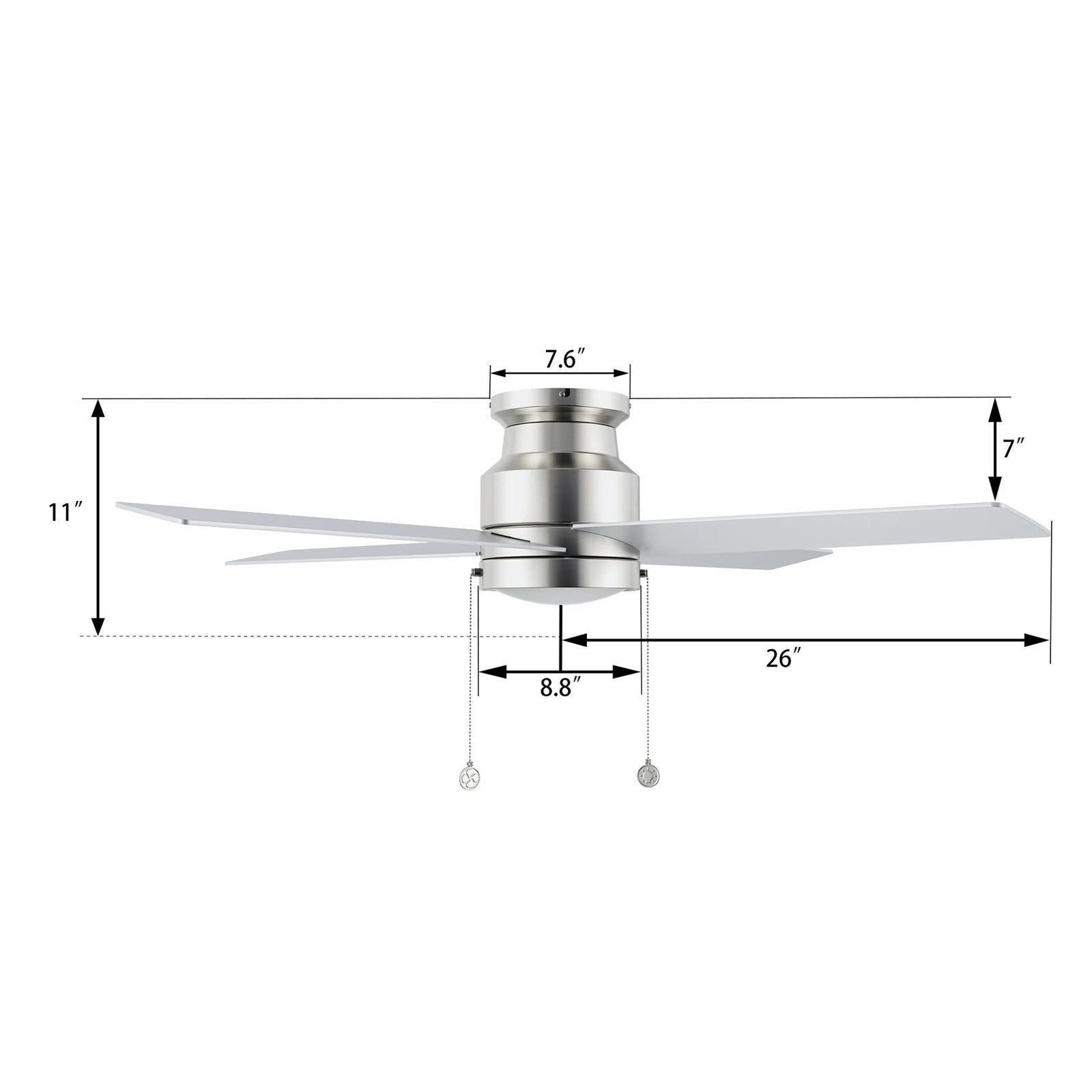 Carro Ascott 52in Flush Mount Ceiling Fan | Brushed Nickel Plywood Blades and Integrated LED | Living Room & Bedroom | 52 x | Model CFP524E5-L12-SJ-1-FM