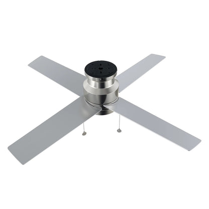 Carro Ascott 52in Flush Mount Ceiling Fan | Brushed Nickel Plywood Blades and Integrated LED | Living Room & Bedroom | 52 x | Model CFP524E5-L12-SJ-1-FM