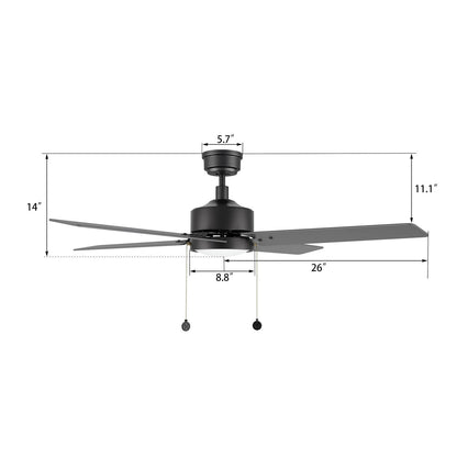 Carro Vink 52in 4-Blade Ceiling Fan | Black Plywood Blades and Integrated LED | Living Room & Bedroom | 52 x 52 x 14 in | Model CFP524E5-L31-B2-1