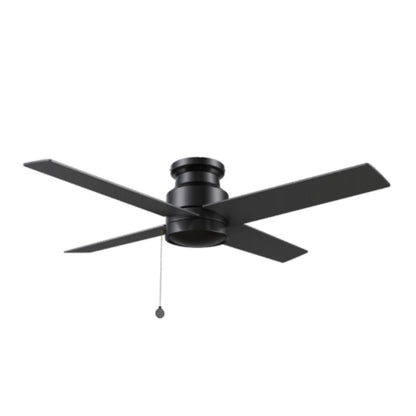 Carro Ascott 52in 4-Blade Flush Mount Ceiling Fan | Black Plywood Blades | Low Ceilings & Bedrooms | 52 x 52 x 11 in | Model CFP524E5-N10-B2-1-FM