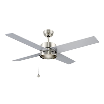 Carro Ascott 52in 4-Blade Ceiling Fan | Brushed Nickel and Plywood Blades | Living Room & Bedroom | 52 x 52 x 15.1 in | Model CFP524E5-N10-SJ-1