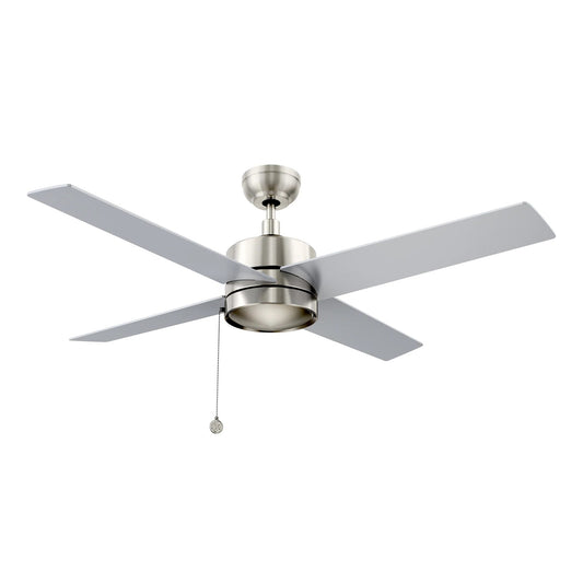 Carro Ascott 52in 4-Blade Ceiling Fan | Brushed Nickel and Plywood Blades | Living Room & Bedroom | 52 x 52 x 15.1 in | Model CFP524E5-N10-SJ-1