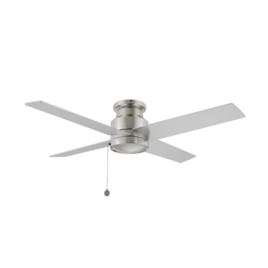 Carro Ascott 52in 4-Blade Flush Mount Ceiling Fan | Brushed Nickel and Plywood Blades | Low Ceiling Rooms & Bedrooms | 52 x | Model CFP524E5-N10-SJ-1-FM