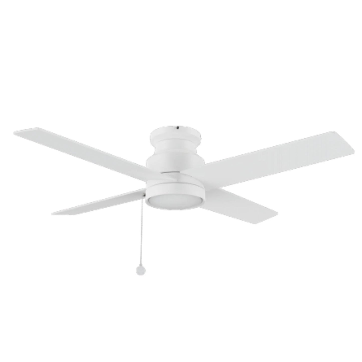 Carro Ascott 52in 4-Blade Flush Mount Ceiling Fan | White Finish and Plywood Blades | Low Ceiling Rooms & Bedrooms | 52 x 52 | Model CFP524E5-N10-W1-1-FM