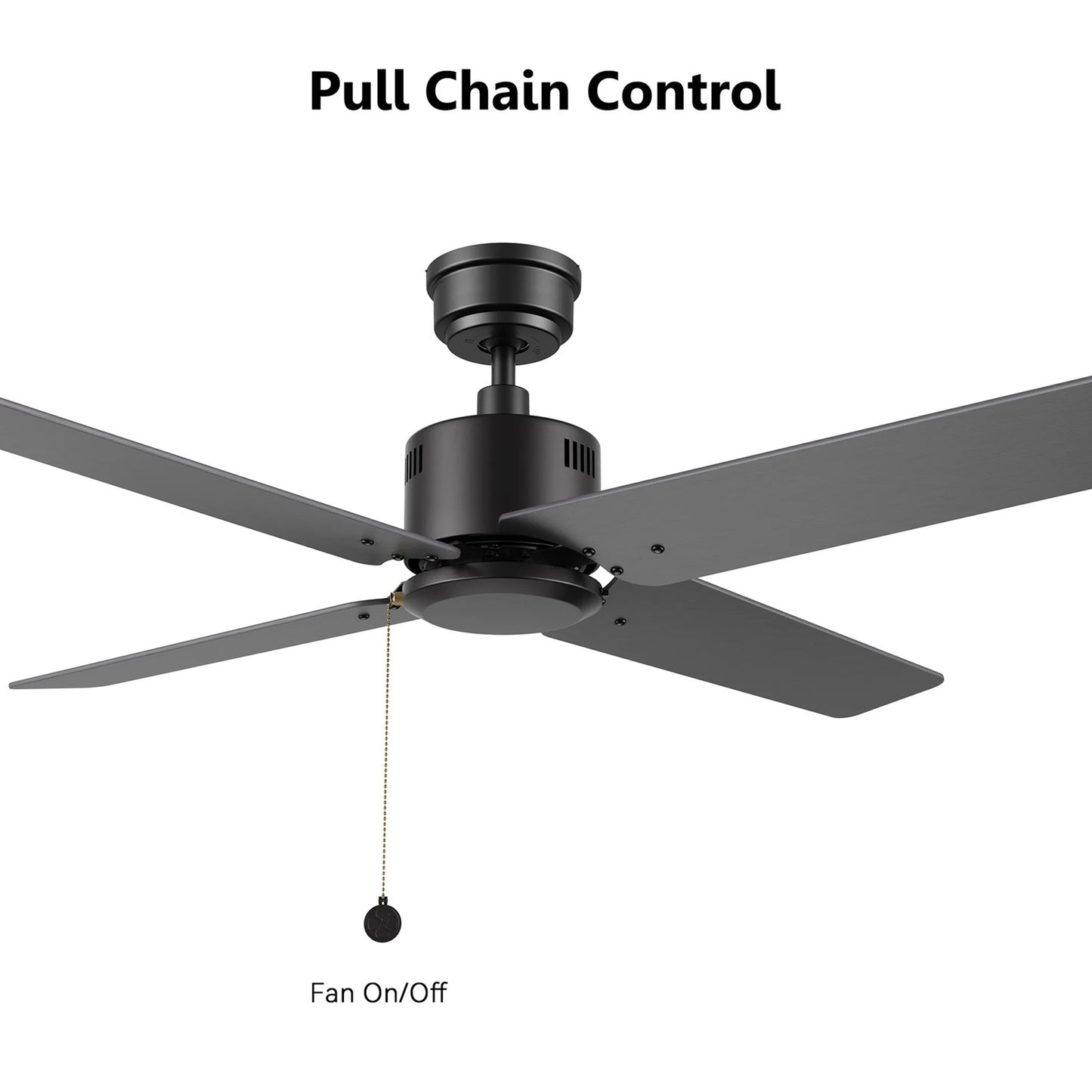 Carro Apex 52in 4-Blade Ceiling Fan | Modern Black Finish and Plywood Blades | Living Room & Bedroom | 52 x 52 x 12.7 in | Model CFP524E5-N20-B2-1
