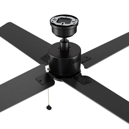 Carro Apex 52in 4-Blade Ceiling Fan | Modern Black Finish and Plywood Blades | Living Room & Bedroom | 52 x 52 x 12.7 in | Model CFP524E5-N20-B2-1