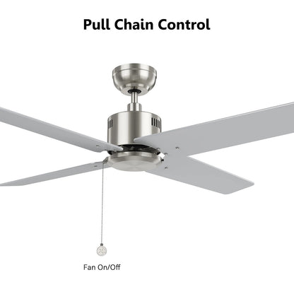 Carro Apex 52in 4-Blade Ceiling Fan | Modern Brushed Nickel Finish and Plywood Blades | Living Room & Bedroom | 52 x 52 x 12.7 in | Model CFP524E5-N20-SJ-1