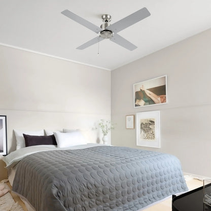 Carro Apex 52in 4-Blade Ceiling Fan | Modern Brushed Nickel Finish and Plywood Blades | Living Room & Bedroom | 52 x 52 x 12.7 in | Model CFP524E5-N20-SJ-1