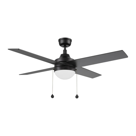 Carro Malta 52in 4-Blade Ceiling Fan with LED Light | Modern Black Finish and Plywood Blades | Living Room & Bedroom | 52 x 52 x | Model CFP524E6-L12-B2-1