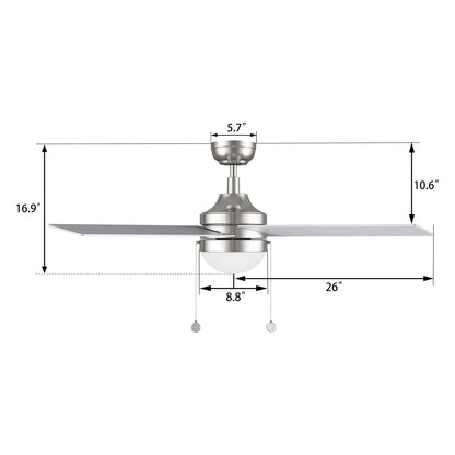 Carro Malta 52in 4-Blade Ceiling Fan | Brushed Nickel Plywood Blades and Integrated 3500K LED | Living Room & Bedroom | 16.9 x | Model CFP524E6-L12-SJ-1